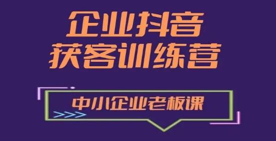 企业抖音营销获客增长训练营，中小企业老板必修课-菜菜网创