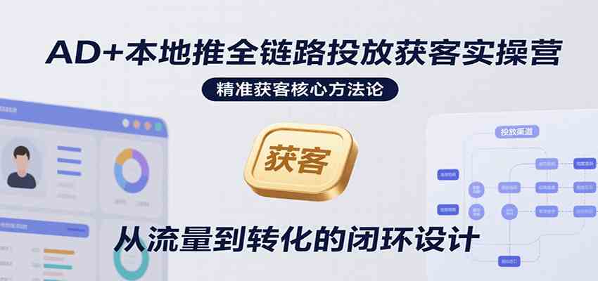 AD+本地推全链路投放获客实操营，快速掌握精准获客技巧，当天投放当天转化高效营销-菜菜网创