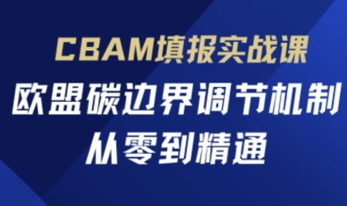 CBAM填报实战课，欧盟碳边界调节机制，从零到精通-菜菜网创