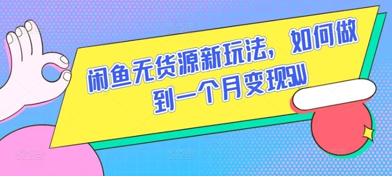 闲鱼无货源新玩法，如何做到一个月变现5W【揭秘】-菜菜网创