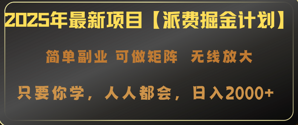 2025年最新项目【派费掘金计划】操作简单，日入2000+-菜菜网创