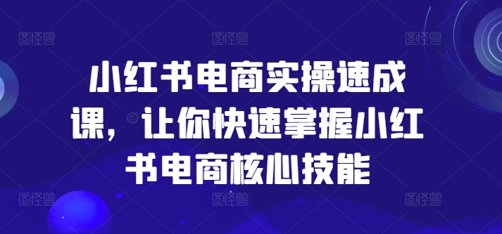 小红书电商实操速成课，让你快速掌握小红书电商核心技能-菜菜网创