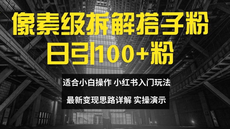 像素级拆解搭子粉，日引100+，小白看完可上手，最新变现思路详解【揭秘】-菜菜网创