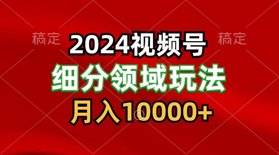 2024视频号分成计划细分领域玩法，每天5分钟，月入1W+-菜菜网创