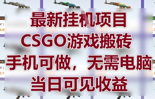 最新挂G项目，CSGO游戏搬砖，手机可做，无需电脑，当日见收益【揭秘】-菜菜网创