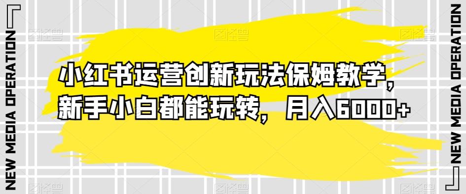 小红书运营创新玩法保姆教学，新手小白都能玩转，月入6000+【揭秘】-菜菜网创