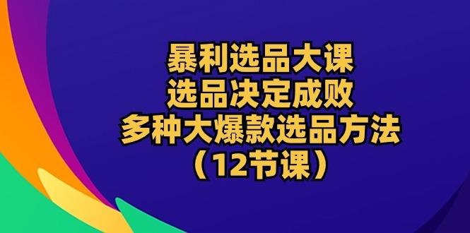 暴利 选品大课：选品决定成败，教你多种大爆款选品方法(12节课-菜菜网创