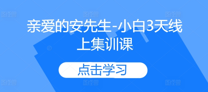 亲爱的安先生-小白3天线上集训课-菜菜网创