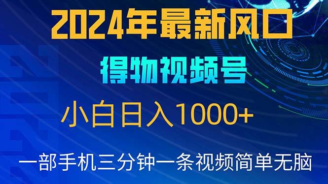 2024年5月最新蓝海项目，小白无脑操作，轻松上手，日入1000+-菜菜网创