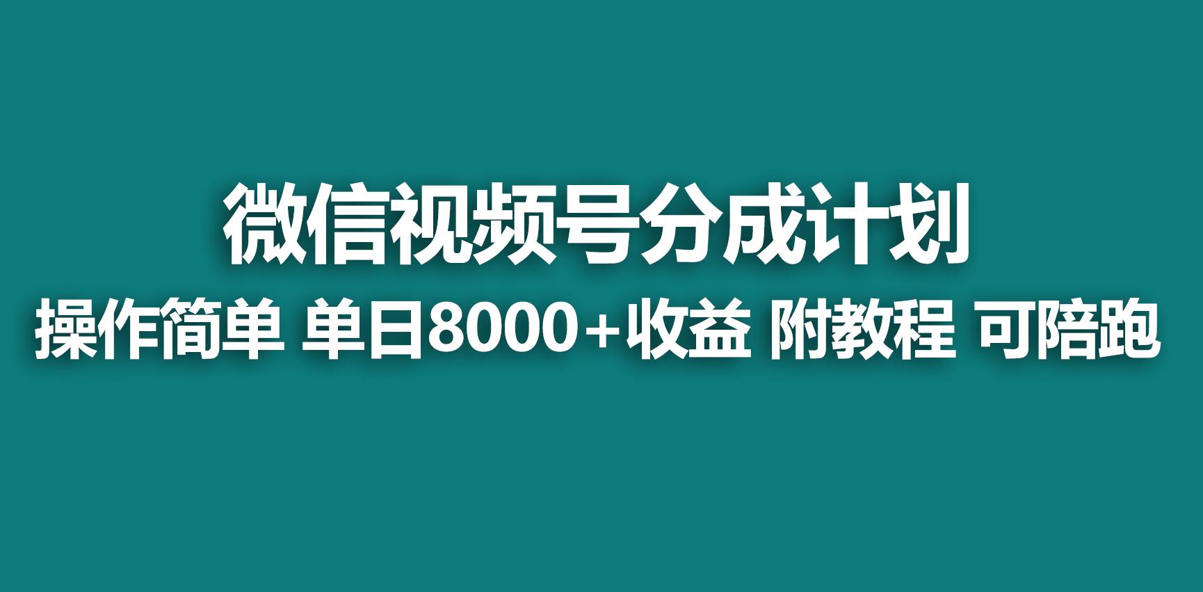 【蓝海项目】视频号分成计划，快速开通收益，单天爆单8000+，送玩法教程-菜菜网创